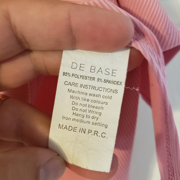 De Base Ribbed Body Suit Pink Size XS - Picture 3 of 6